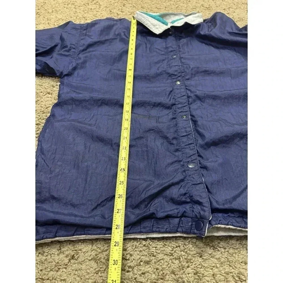 LAURA KATHERINE Vintage 80's Women's REVERSIBLE Windbreaker Jacket Green Gray L - Picture 10 of 12
